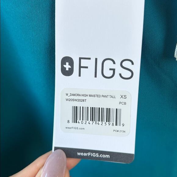 Figs High Waisted Zamora Scrub Joggers Size X-Small Tall in Pacific Ocean NWT - Picture 4 of 5